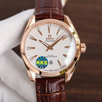 SEAMASTER AQUA TERRA 41MM ROSE GOLD CASE LEATHER STRAP